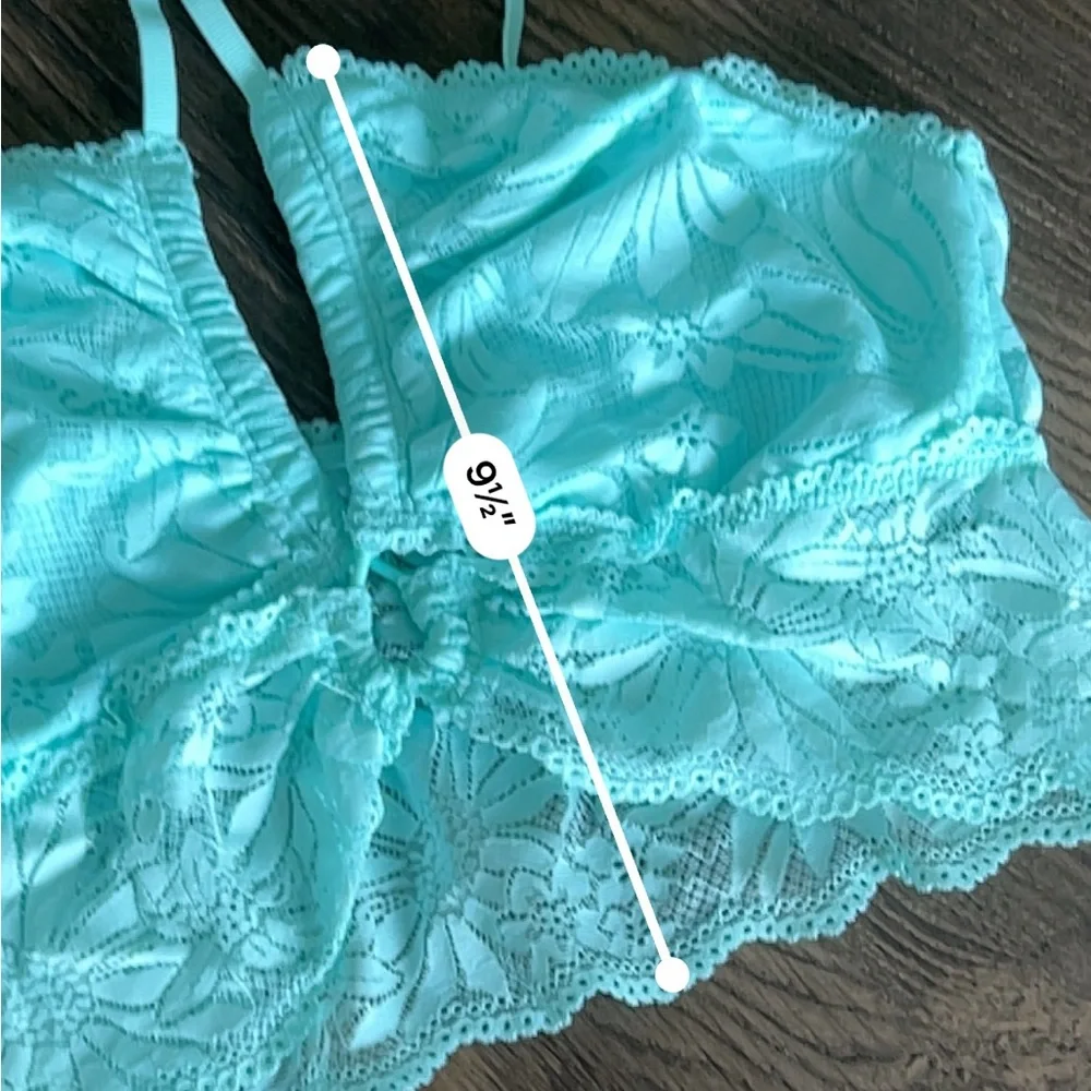 Aerie bright blue floral lace bralette - Picture 3 of 5